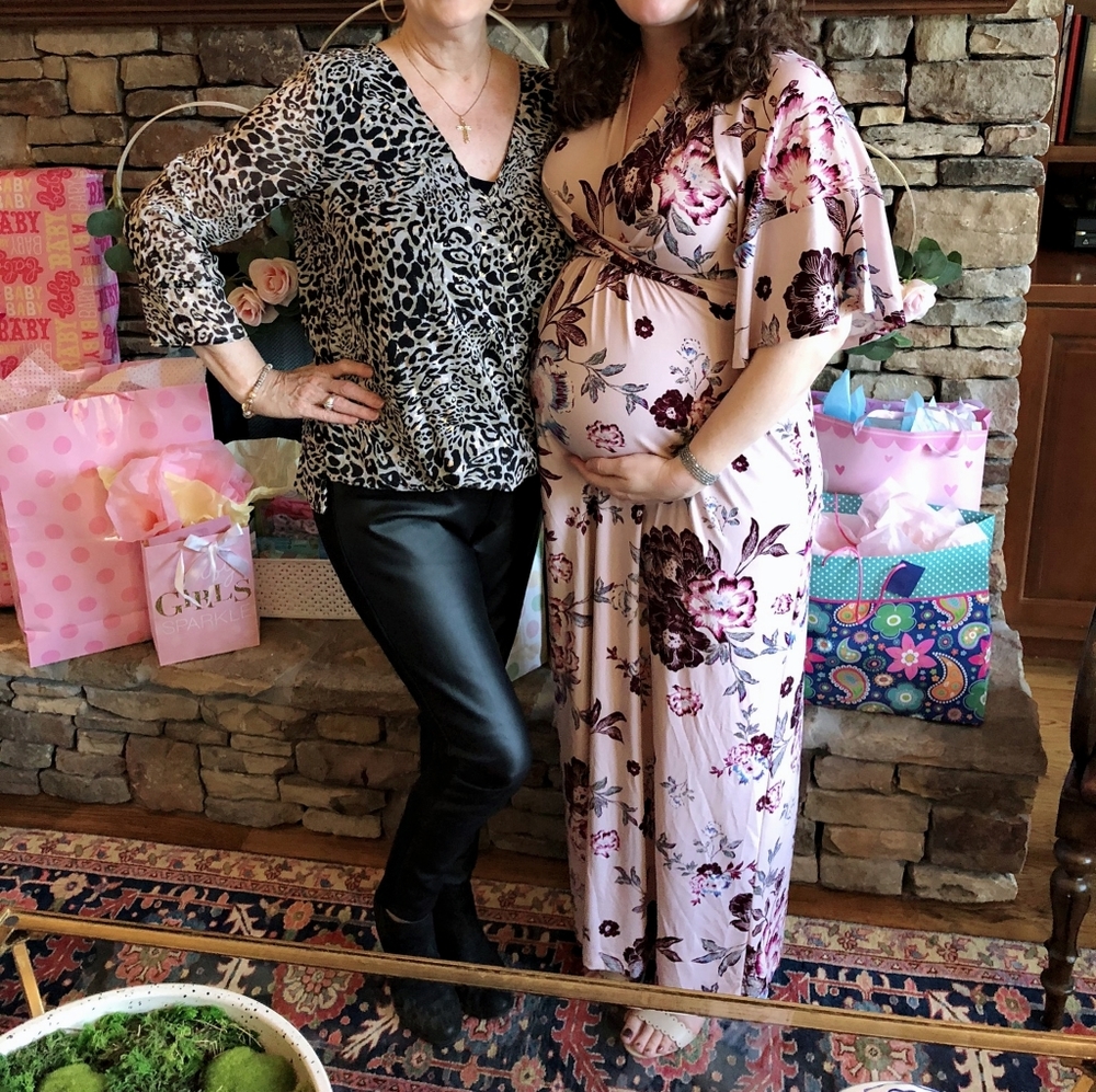 Jessica Simpson Flutter Sleeve Floral Wrap Materni